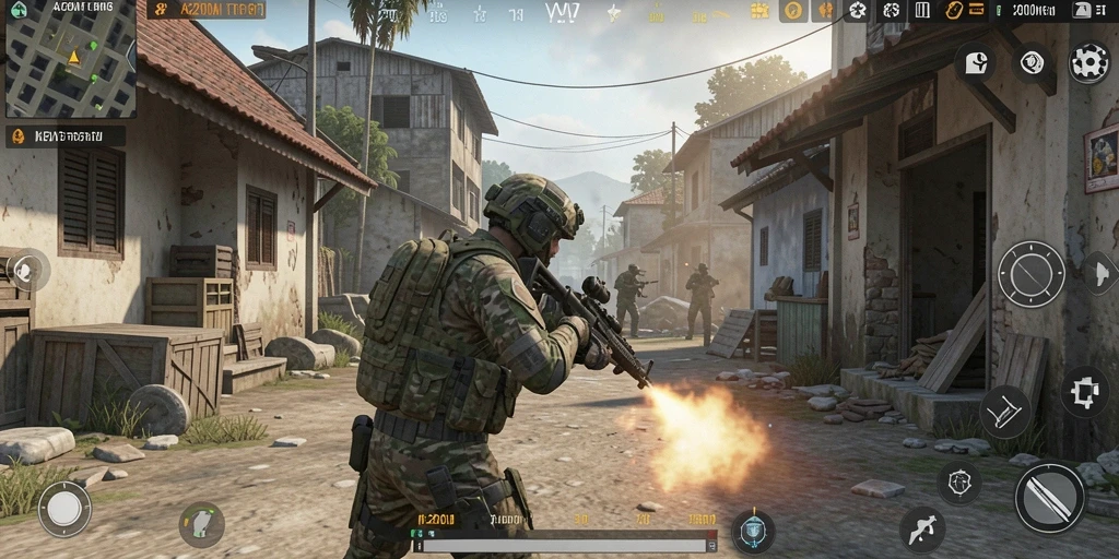 Gameplay seru A200M menampilkan aksi bertempur yang mendebarkan.