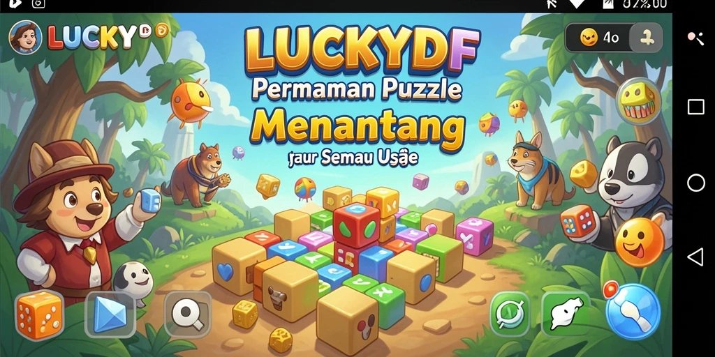 Tampilan gameplay LUCKYDF dengan berbagai level puzzle yang menarik.