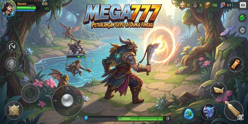Tangkapan layar gameplay MEGA777 yang menunjukkan aksi petualangan yang mendebarkan.
