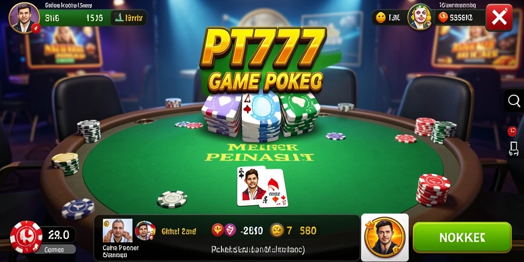 Tampilan gameplay seru di aplikasi Poker PT777.