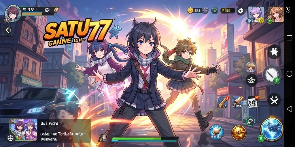 Tampilan gameplay <strong>SATU77</strong> dengan karakter Anime yang dinamis.