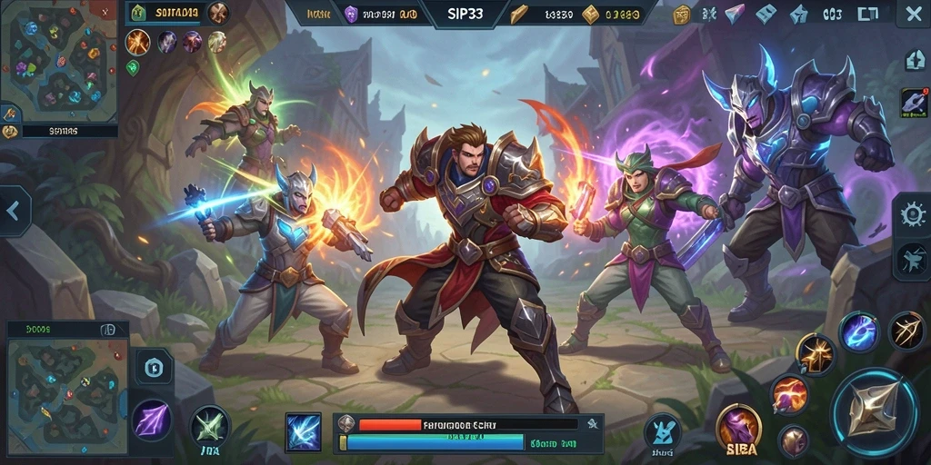 Tampilan gameplay menarik dalam pertempuran MOBA di SIP33.