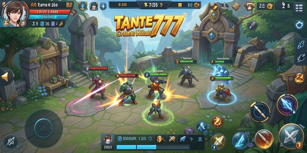 Tampilan gameplay TANTE777 yang penuh aksi dan strategi SLG.
