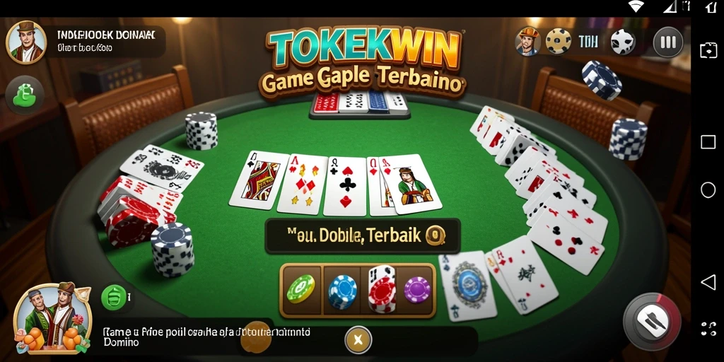 Screenshot gameplay TOKEKWIN yang menampilkan permainan Gaple seru.