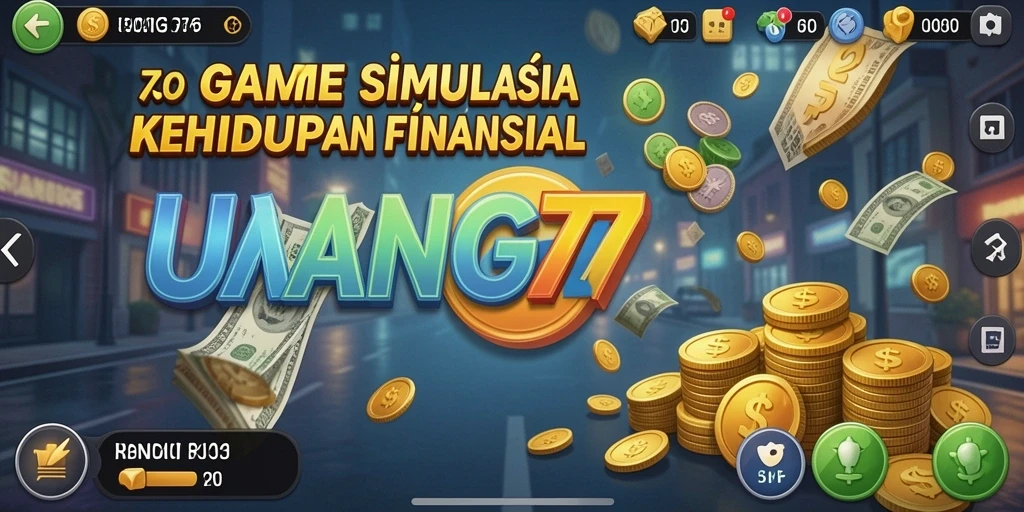 Screenshot permainan UANG77 menunjukkan pemain mengelola keuangan dengan cermat.